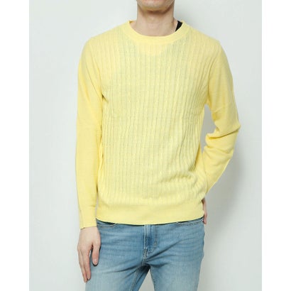 【アウトレット】セブンデイズ サンデイ アウトレット SEVENDAYS=SUNDAY outlet カシミヤタッチ ケーブル編みクルーネックニット （Yellow）