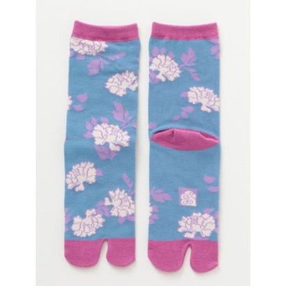 【カヤ】足袋型くつ下 23〜25cm 白牡丹 ブルー