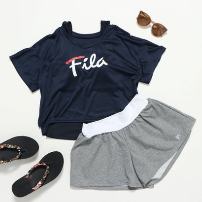 【アウトレット】フィラ FILA レディース マリン 水着 Tシャツ付きタンキニレイヤードスタイル4点セット水着 220711 【返品不可商品】