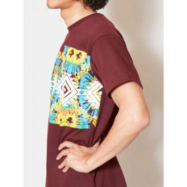 【チャイハネ】エスニック柄メンズTシャツ ブラウン