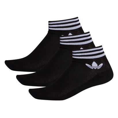 アディダス adidas トレフォイル アンクルソックス 3足組み [TREFOIL ANKLE SOCKS 3 PAIRS] （ブラック）