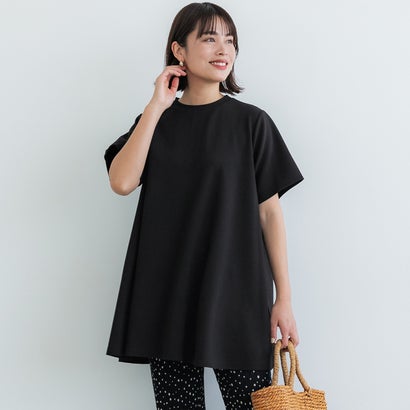 コカ coca エンボス加工Aラインフレアチュニック （Black）