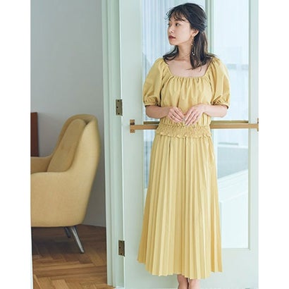 限定品 あす楽 Cherie 交換 返品可能 Cherie パフスリーブプリーツsetup シェリーモナ Mona レディースアパレル ワンピース ドレス ロコンド シェリーモナ Mona ワンピース シェリーモナ Cherie イエロー Locomall ロコンド公式ストア ワンピース