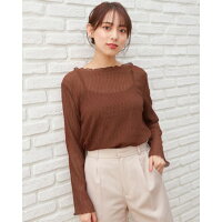 イング INGNI シアープリーツキャミSET長袖 (ブラウン)