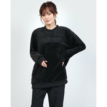 プーマ PUMA レディース スウェットトレーナー リラックスクルー 587592 (ブラック)