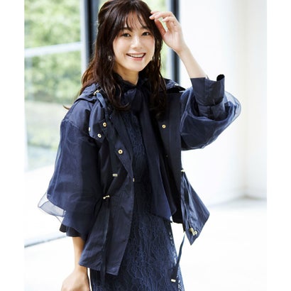 ルイルエブティック RUIRUE BOUTIQUE オーガンジースリーブダブルペプラム ショートマウンテンパーカー （ネイビー/NE）のサムネイル