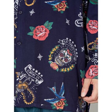 【チャイハネ】メキシカンプリントMEN'Sシャツ グリーン