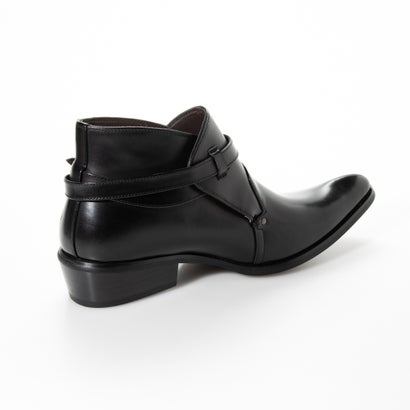 ジーノ Zeeno ビジネスシューズ メンズ ブーツ チャッカーブーツ 脚長 ショートブーツ ドレスシューズ 革靴 メンズブーツ 紳士靴 靴 ベルト （ブラック）