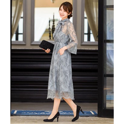 ニアナ Niana 襟ボウタイレース 結婚式ワンピース パーティードレス 成人式 同窓会 二次会 ドレス ブルーグレー お得 大得価 超高品質のインテリア 寝具 収納19 新作インナー 下着 ナイトウェア キッズ ベビー マタニティ アウトレット 公式 超人気 などが