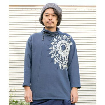 【チャイハネ】アフーノMEN'Sハイネックトップス ブルー