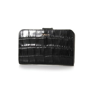 フルラ FURLA 二つ折り財布 (クロコダイル型押しブラック)