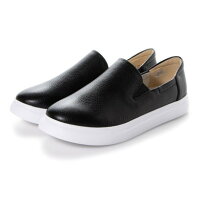 ホッコ HOCCO レザースリッポン プレーンデザインシューズ (BLK)