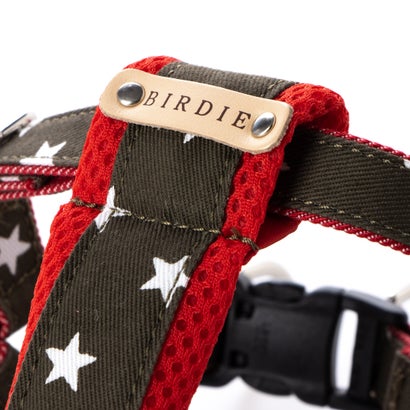 バーディ BIRDIE スターデニムクッションハーネス S 小型犬用胴輪【返品不可商品】 （カーキレッド）