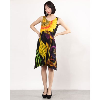 人気特価激安 デシグアル Desigual ワンピースノースリーブ Marlon グレー ブラック 再再販 Teachon Lk