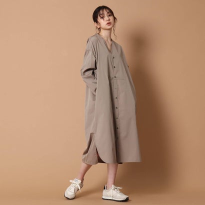 内祝い ドレステリア Dressterior Ticca Vネックシャツワンピース キャメル 最新人気 Www Linkschool Co Uk