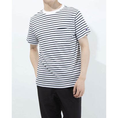 チャンピオン Champion メンズ 半袖Tシャツ BORDER SHORT SLEEVE T-SHIRT C3-T303 （ホワイト）