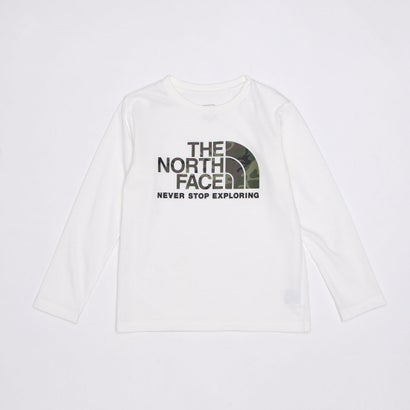 ザ ノース フェイス THE NORTH FACE ジュニア アウトドア 長袖Tシャツ L/S Camo Logo Tee(ロングスリーブカモロゴティー) NTJ32144 （ホワイト）