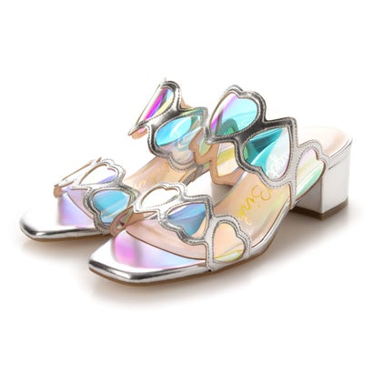 ブリジット バーキン Bridget Birkin ハートダブルベルトミュール （シルバー）