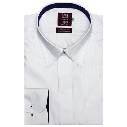 トーキョーシャツ TOKYO SHIRTS【大きいサイズ】形態安定ノーアイロン スナップダウン 長袖ビジネスワイシャツ （ライトパープル）