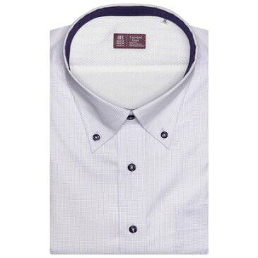 トーキョーシャツ TOKYO SHIRTS【大きいサイズ】形態安定ノーアイロン レイヤードクール ボタンダウン 半袖ビジネスワイシャツ (ライトパープル)