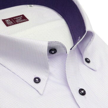 トーキョーシャツ TOKYO SHIRTS【大きいサイズ】形態安定ノーアイロン レイヤードクール ボタンダウン 半袖ビジネスワイシャツ (ライトパープル)