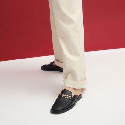 チェーンエンベリッシュドローファーミュール/Chain-EmbellishedLoaferMules(Black)
