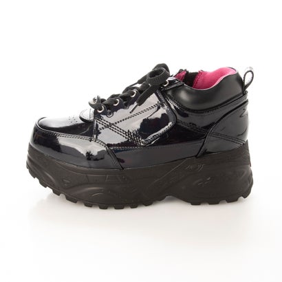 ヨースケ YOSUKE 厚底フラットスニーカー （ブラックエナメル）