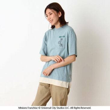 シューグー キッズ SHOO-LA-RUE(Kids) 【ミニオン】裾レイヤード大人T (ライトグリーン)