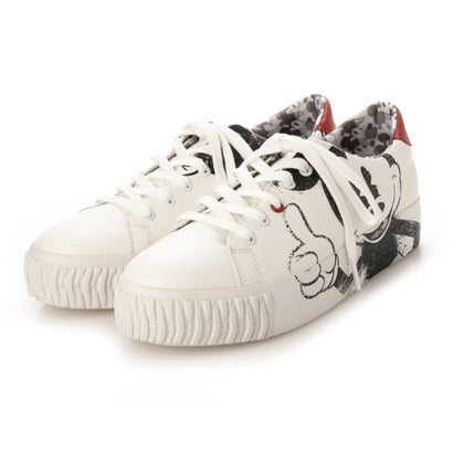デシグアル Desigual ミッキーマウスのビンテージイラスト入りレディーススニーカー （ホワイト）のサムネイル