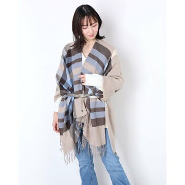 フラース FRAAS 2WAYケープストール ポンチョ フラースチェック(ライトベージュ)ドイツ製 (トープベージュ/チェック)