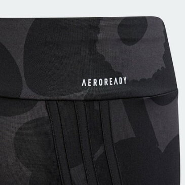 アディダス adidas マリメッコ プライムグリーン AEROREADY トレーニング スリーストライプス フローラルタイツ (グレー)