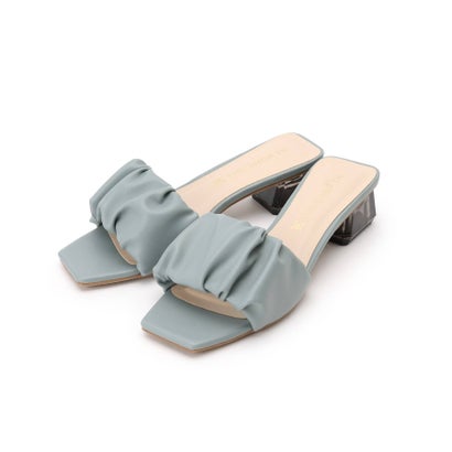 ザ ショップ ティーケー ウィメンズ THE SHOP TK(Women) 【VERY6月号掲載】【人間工学】クリアヒールスクエアトゥサンダル (サックス)
