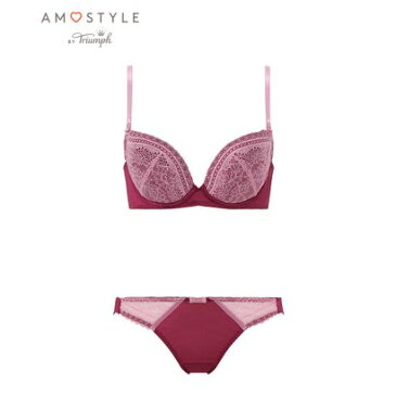 アモスタイルバイトリンプ AMO'S STYLE by Triumph デイリーAMOSTYLE 272 ブラ&ショーツセット BCDカップ【返品不可商品】 (レッド)