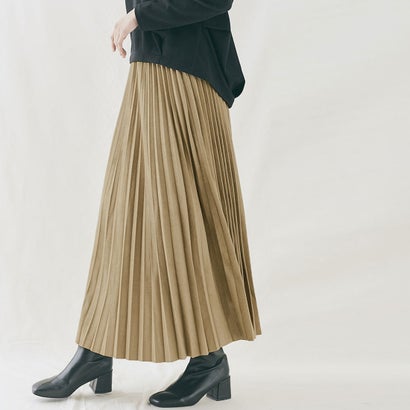 キラキラショップ KiraKiraShop スカート《スウェードロングプリーツスカート 全7色》 ［jnb0060］ （ベージュ）