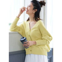 コカ coca ピグメント加工Vネックカーディガン (Yellow)