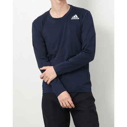 アディダス adidas メンズ フィットネス 長袖コンプレッションインナー テックフィット フィッティド 長袖Tシャツ GL9895 （ネイビー）