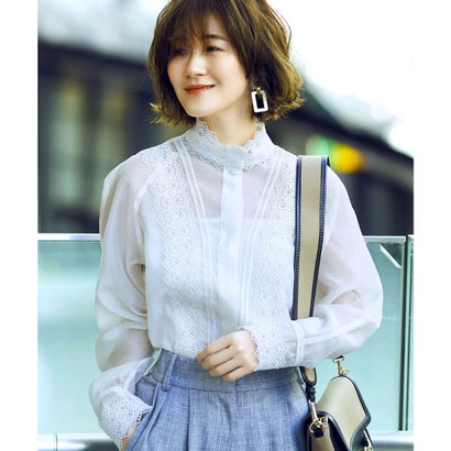 ルイルエブティック RUIRUE BOUTIQUE オーガンジーレースブラウス （オフホワイト）のサムネイル