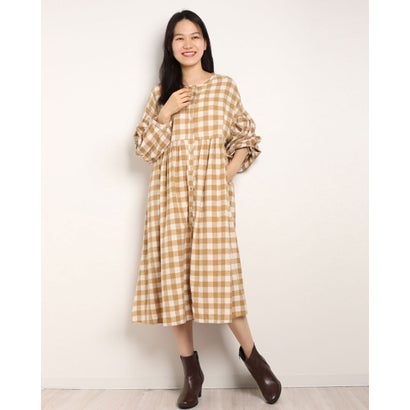 サマンサ モスモス アウトレット Samansa Mos2 outlet ヘリンボンギャザーワンピース （ベージュ）のサムネイル