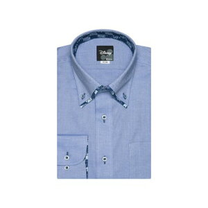 トーキョーシャツ TOKYO SHIRTS 【ディズニー】 形態安定 ボタンダウン ダブルカラー 長袖ビジネスワイシャツ （ブルー）