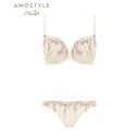 アモスタイル ハ?イ トリンフ? AMOSTYLE BY Triumph デイリーAMOSTYLE 寄せブラ＆ショーツセット 271 スチームフラワーレース Eカップ【返品不可商品】 （ホワイト）