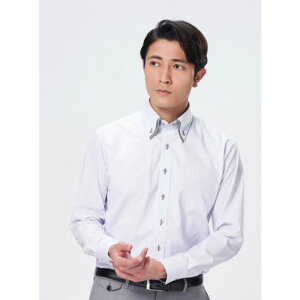 トーキョーシャツ TOKYO SHIRTS 【Layered Cool】 形態安定 ボタンダウン 長袖インナー付きワイシャツ （ライトグレー）