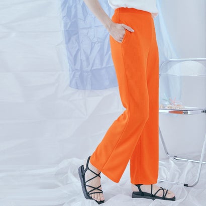 キラキラショップ KiraKiraShop パンツ《ワッフルカラーフレアパンツ 全6色 3サイズ》 ［jnb0111］ （オレンジ）