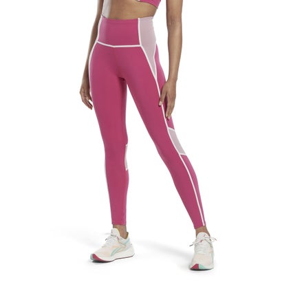 リーボック Reebok Lux ハイライズウエスト カラーブロック タイツ / Lux High-Waisted Colorblock Tights （pink）