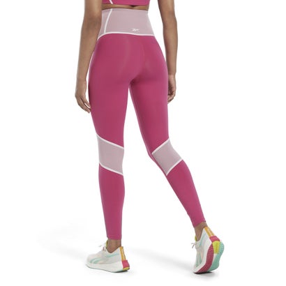 リーボック Reebok Lux ハイライズウエスト カラーブロック タイツ / Lux High-Waisted Colorblock Tights （pink）