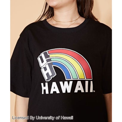 【Kahiko】University of Hawaii レインボーTシャツワンピース ブラック