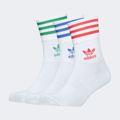 アディダス adidas ミッドカット クルーソックス 3足組 （white）