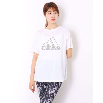 アディダス adidas 〈adidas〉ロゴ使いチュニック （ホワイト）