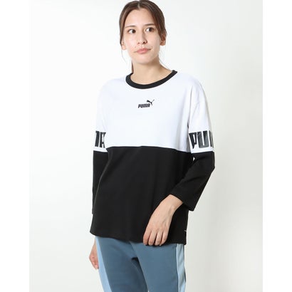 プーマ PUMA レディース 長袖Tシャツ PUMA POWER オーバーサイズ3/4 SLV Tシャツ_ 671891 （ブラック）