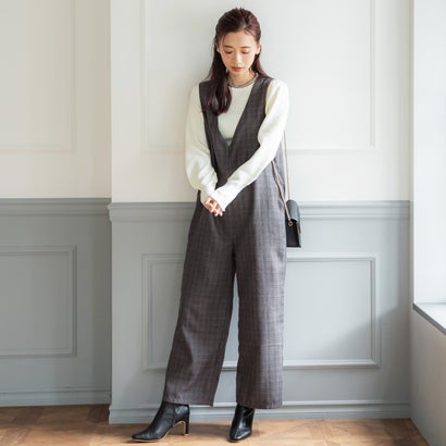 コカ coca グレンチェック柄オールインワン （Charcoal）のサムネイル