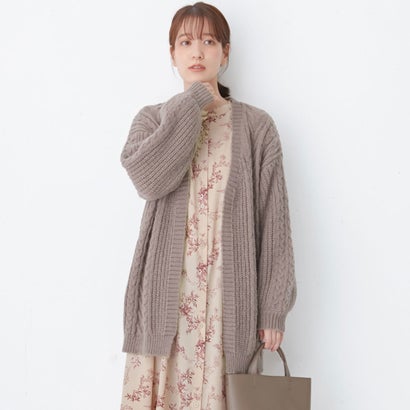 ヴィオラ エ ヴィオラ Viola e Viola ケーブル柄ふんわりトッパーカーディガン （グレージュ）のサムネイル